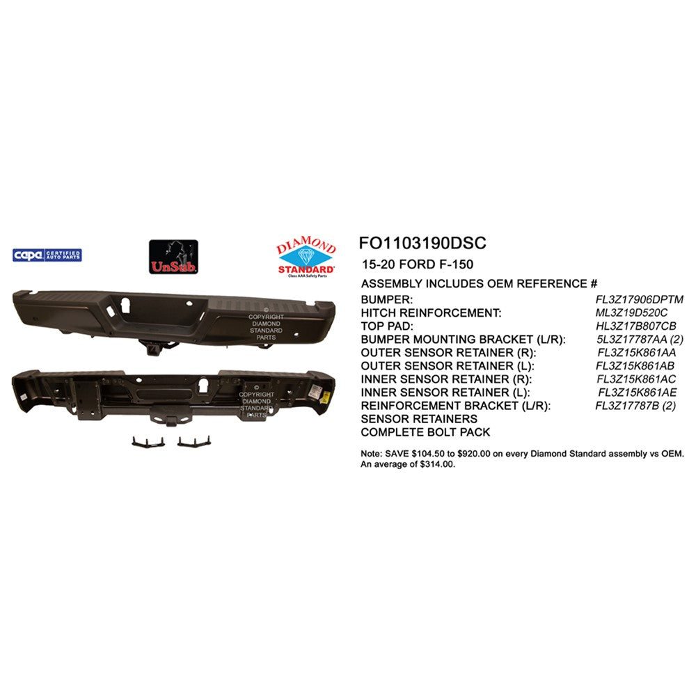 Rear Step Bumper Assembly 2015-2020 Ford F-150
