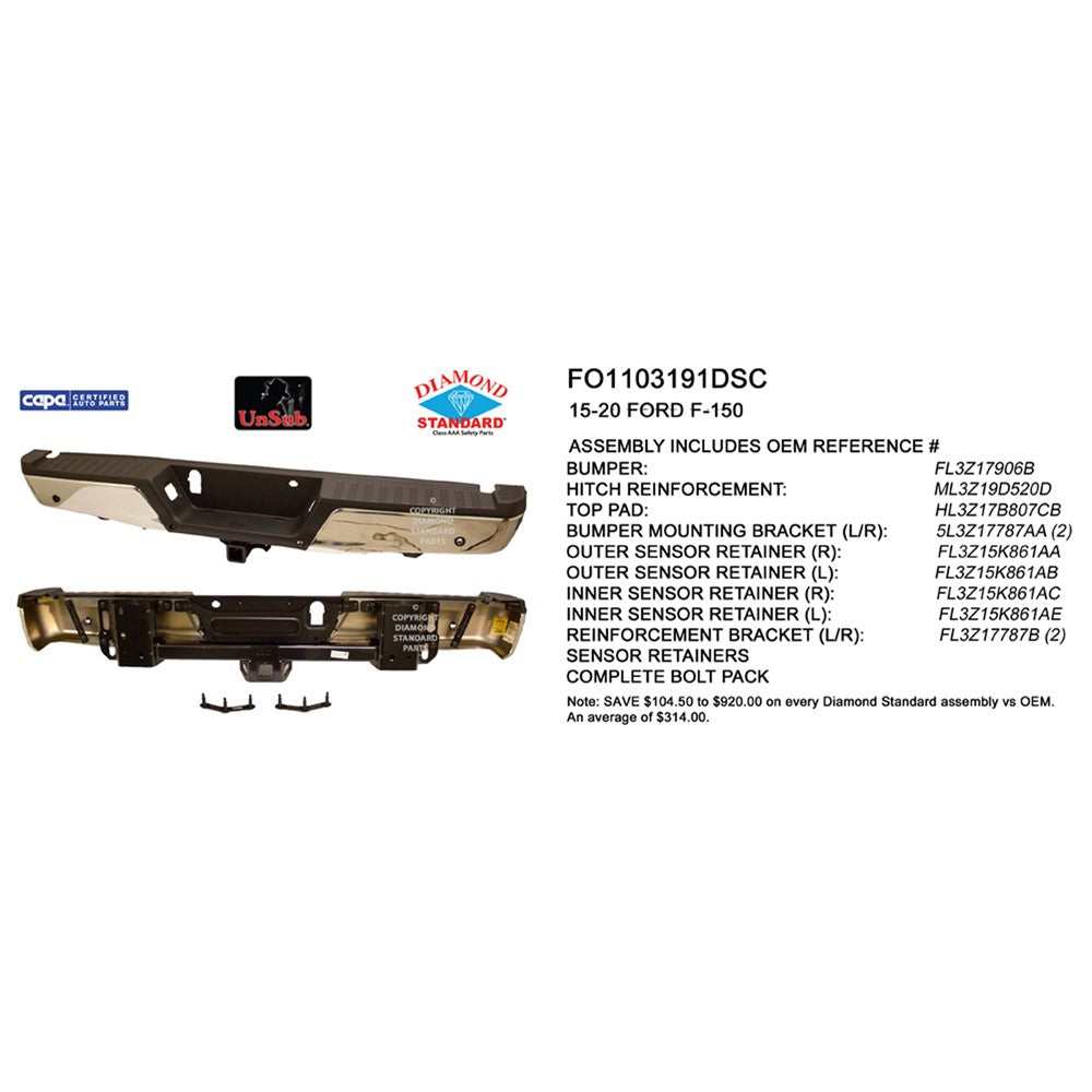 Rear Step Bumper Assembly 2015-2020 Ford F-150