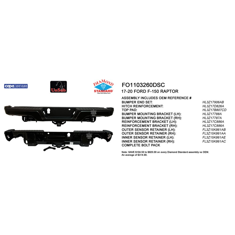 Rear Step Bumper Assembly 2017-2020 Ford F-150