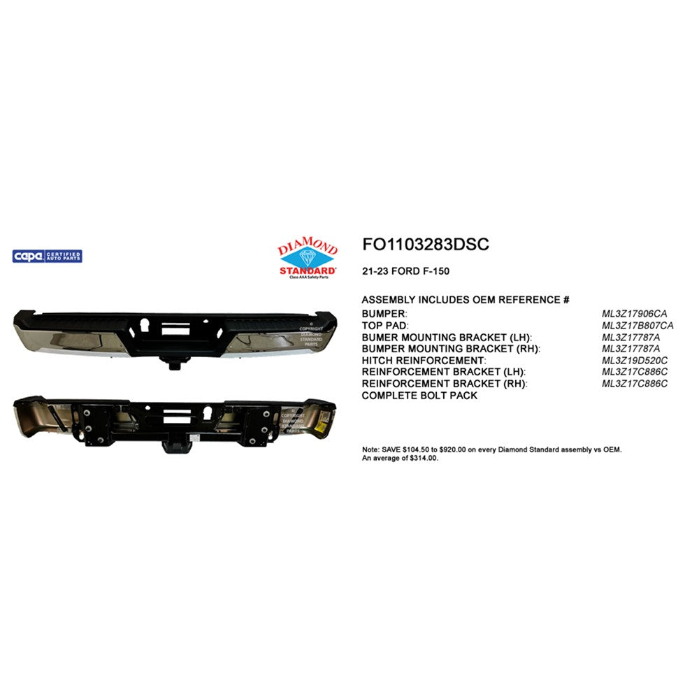 Rear Step Bumper Assembly 2021-2023 Ford F-150