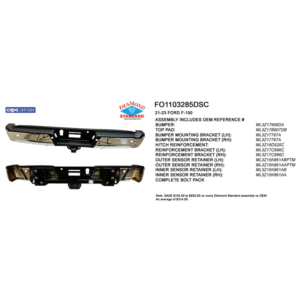 Rear Step Bumper Assembly 2021-2023 Ford F-150