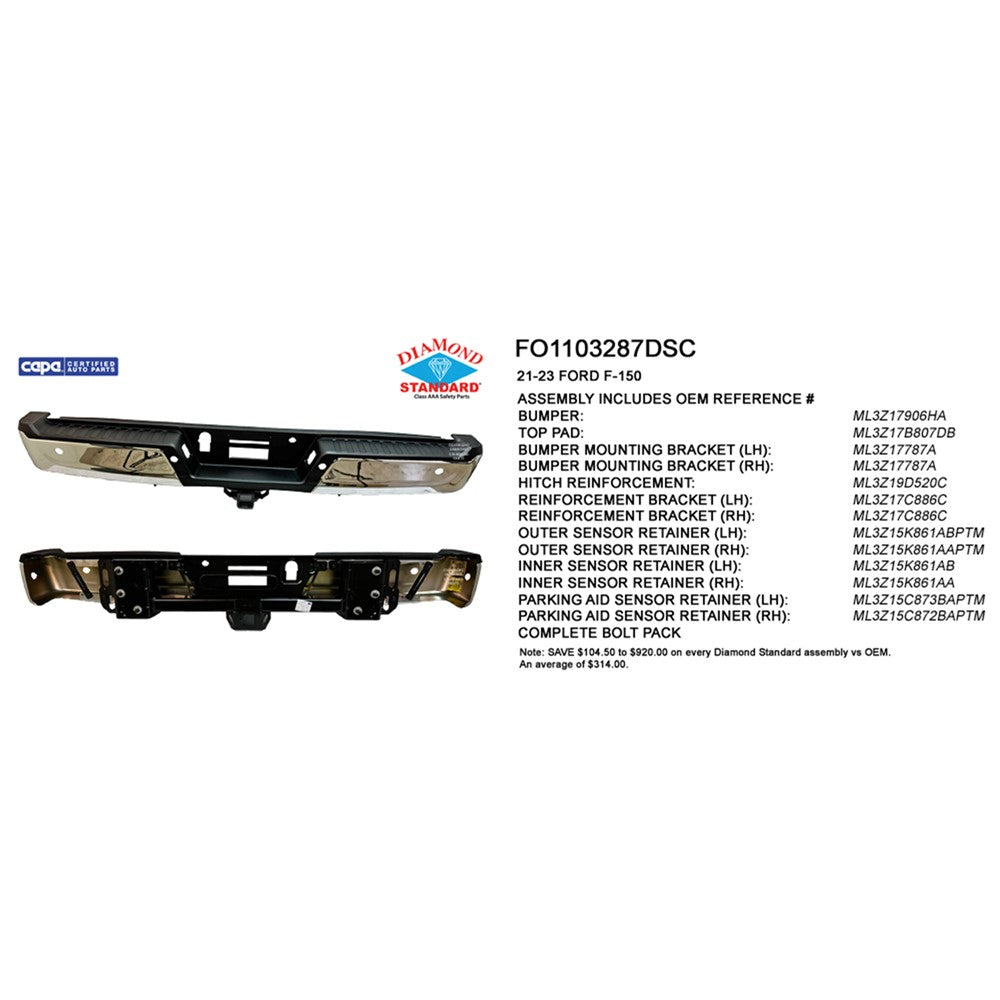 Rear Step Bumper Assembly 2021-2023 Ford F-150