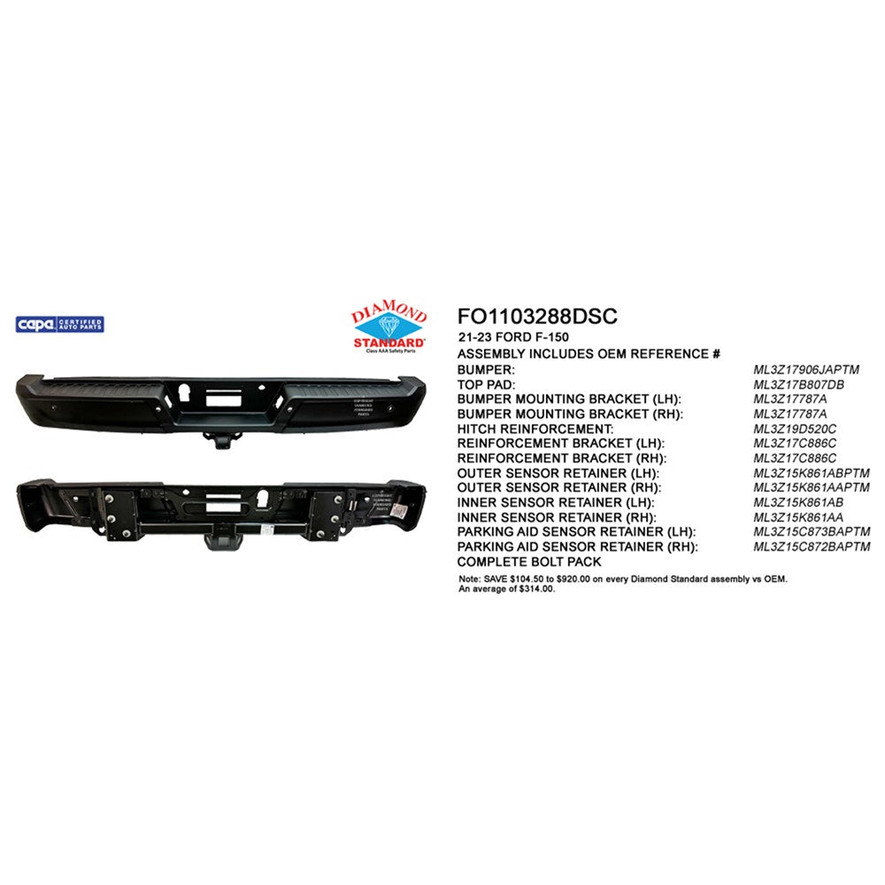 Rear Step Bumper Assembly 2021-2023 Ford F-150