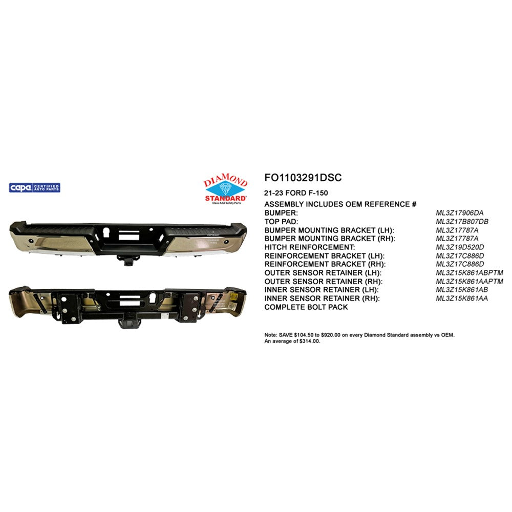 Rear Step Bumper Assembly 2021-2023 Ford F-150