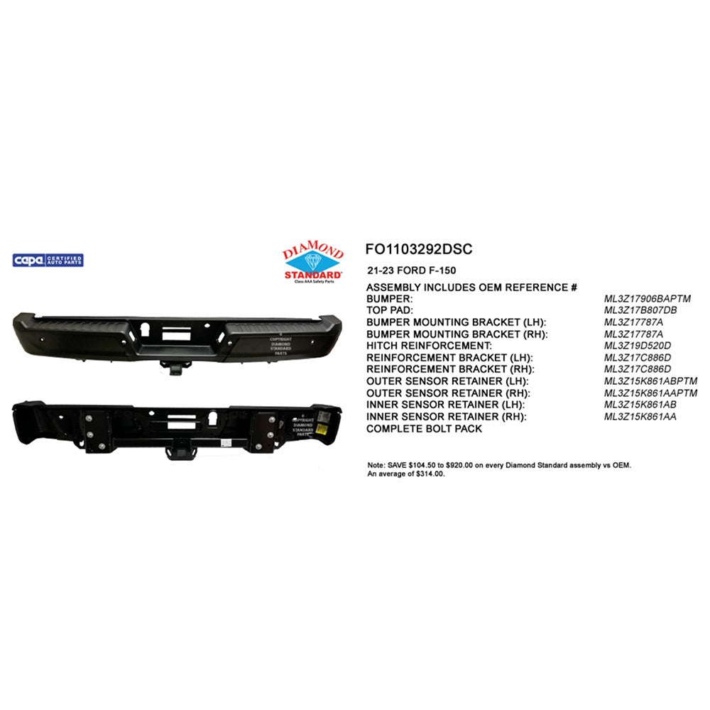 Rear Step Bumper Assembly 2021-2023 Ford F-150