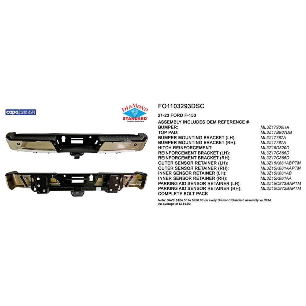 Rear Step Bumper Assembly 2021-2023 Ford F-150