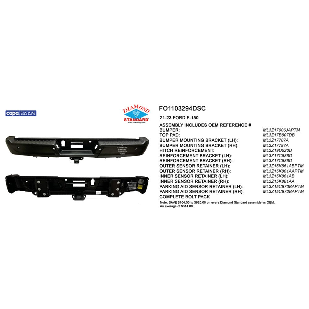 Rear Step Bumper Assembly 2021-2023 Ford F-150