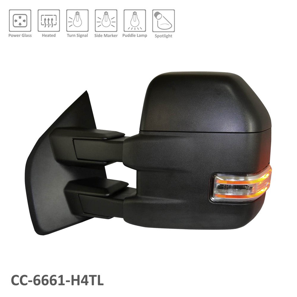 Left Driver Side Power Door Tow Mirror 2015-2017 Ford F-150