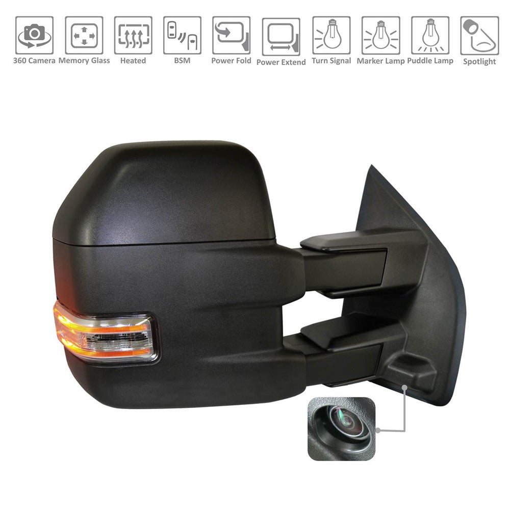 Right Passenger Side Power Door Tow Mirror 2015-2018 Ford F-150