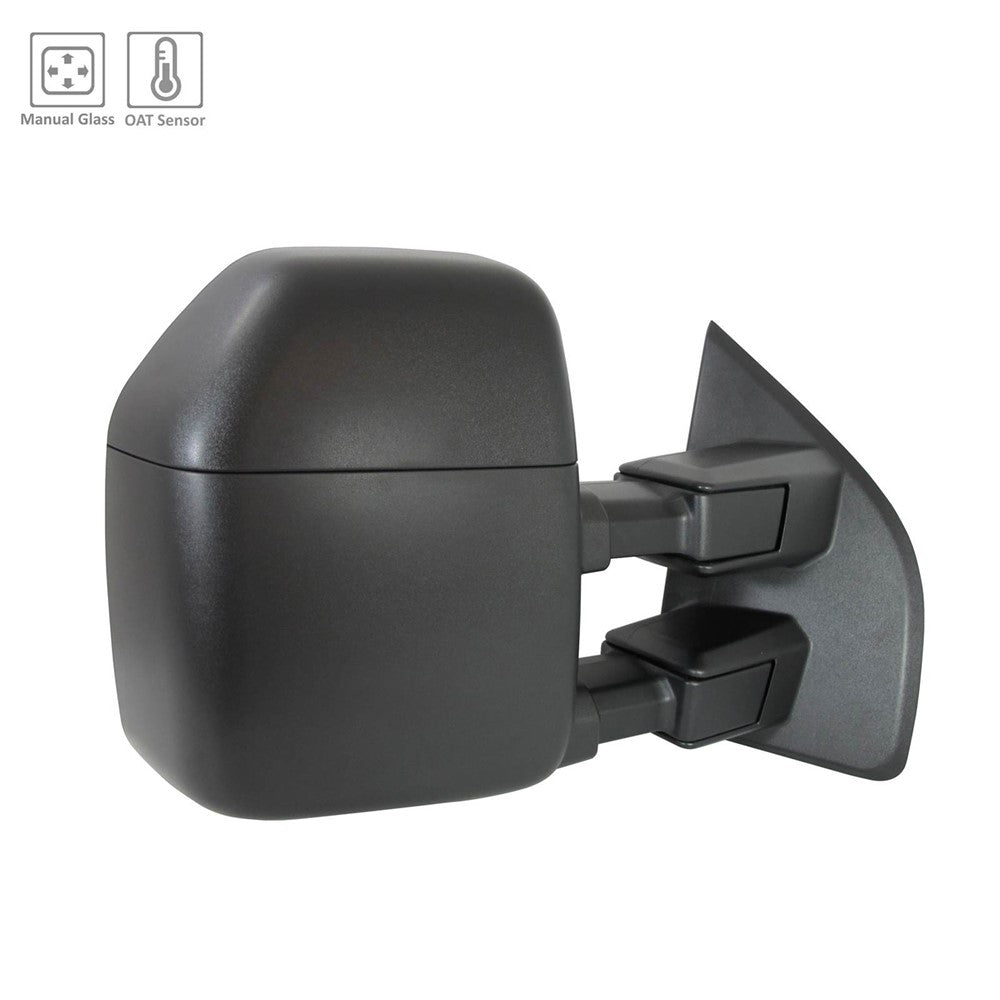 Right Passenger Side Manual Door Tow Mirror 2017-2022 Ford F-250 Super Duty, F-350 Super Duty, F-450 Super Duty, F-150