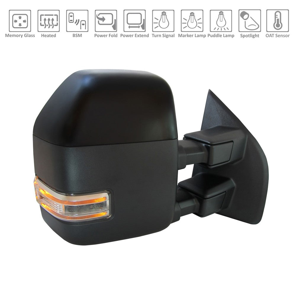 Right Passenger Side Power Door Tow Mirror 2020-2022 Ford F-250 Super Duty, F-350 Super Duty, F-450 Super Duty