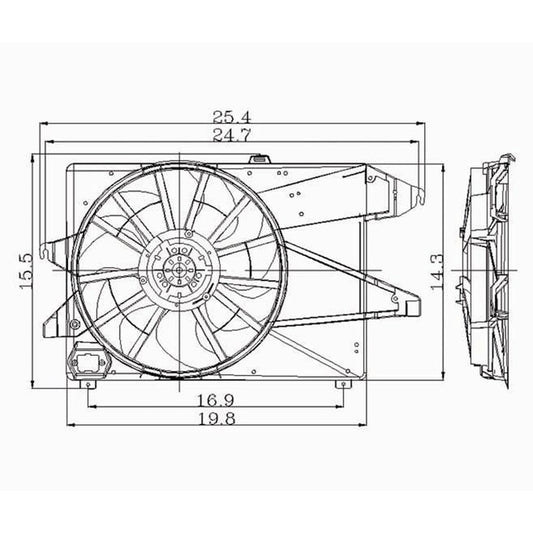 Radiator Fan Assembly 1995-2000 Ford Contour & Mercury Mystique
