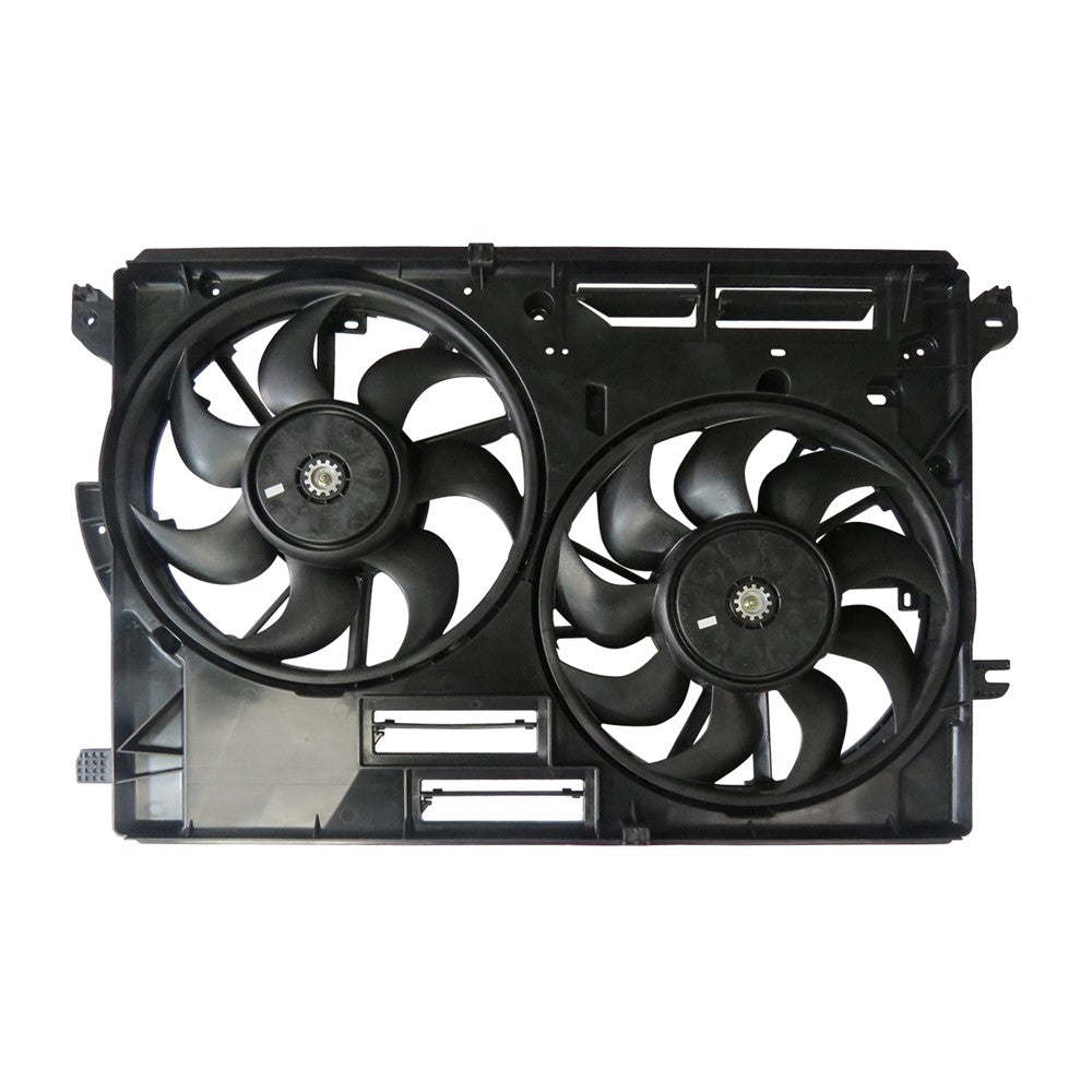 Radiator And Condenser Fan Assembly With Two Fans Side By Side Plastic 2017-2020 Ford Fusion & Lincoln Continental, Mkz