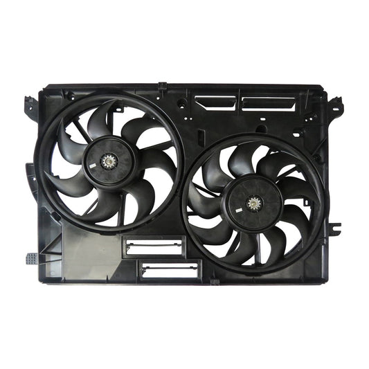 Radiator And Condenser Fan Assembly With Two Fans Side By Side Plastic 2017-2020 Ford Fusion & Lincoln Continental, Mkz