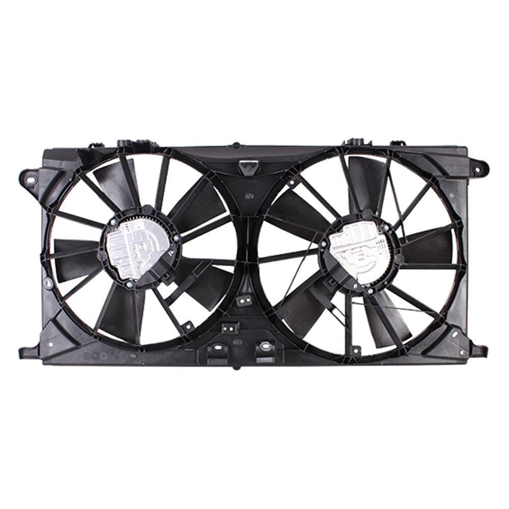Radiator And Condenser Fan Assembly With Two Fans Side By Side 2.7 3.3 5.0 Liter 2021-2025 Ford F-150