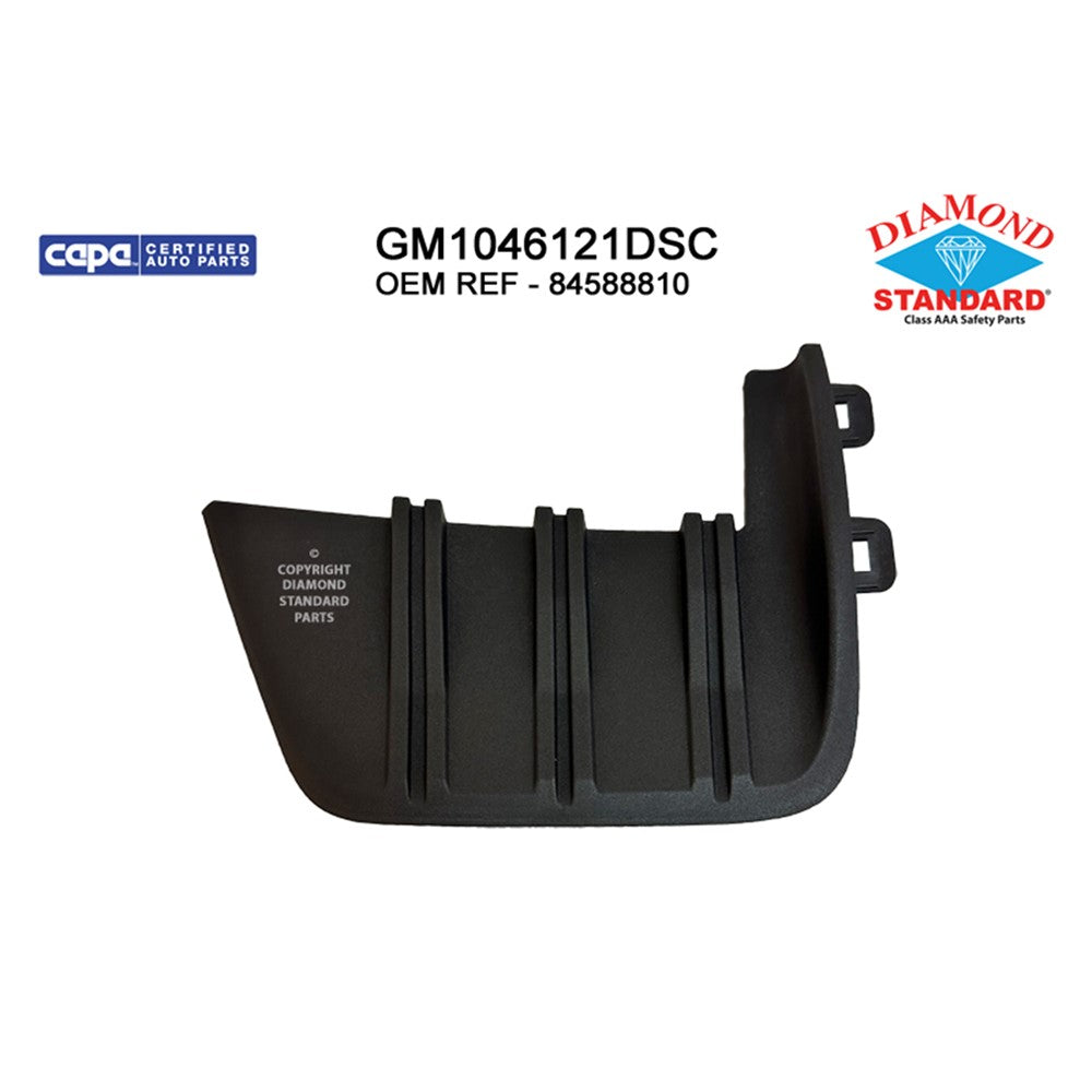 Front Left Front Driver Side Outer Bumper Cover Molding [bumper Extension Insert] Textured Black 2019-2022 Chevrolet Silverado 1500, Silverado 1500 Ld