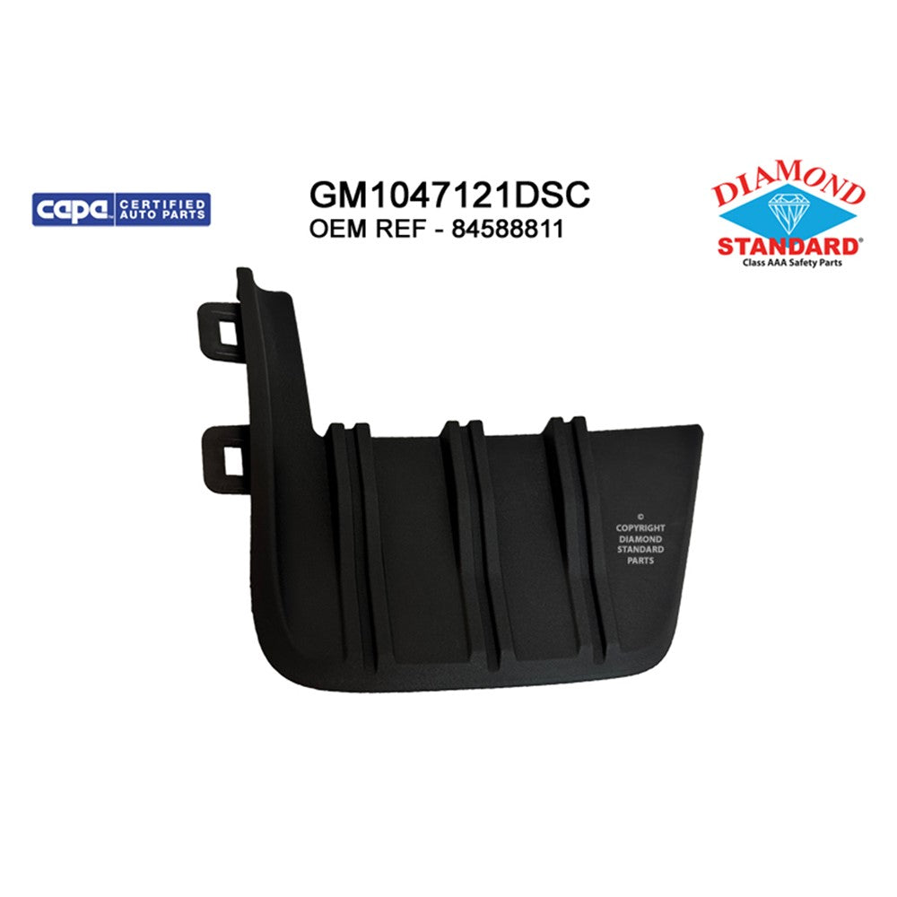Front Right Front Passenger Side Outer Bumper Cover Molding [bumper Extension Insert] Textured Black 2019-2022 Chevrolet Silverado 1500