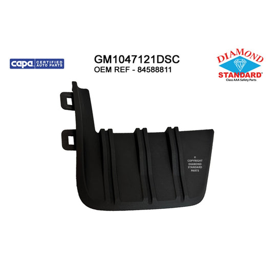 Front Right Front Passenger Side Outer Bumper Cover Molding [bumper Extension Insert] Textured Black 2019-2022 Chevrolet Silverado 1500