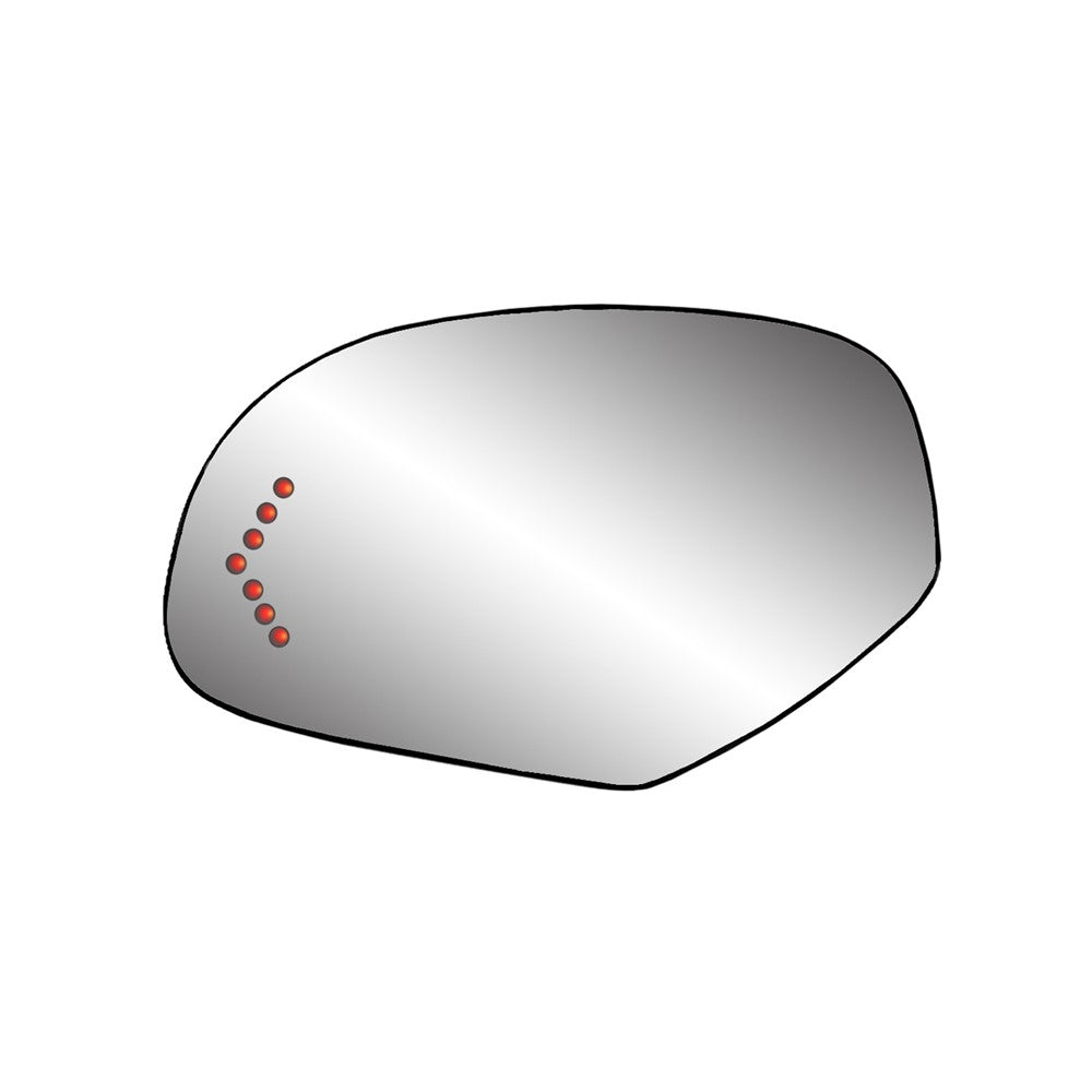 Left Driver Side Door Mirror Glass Assembly [encased In Backing] 2007-2008 Cadillac Escalade, Escalade Esv & Chevrolet Avalanche & Gmc Sierra 1500