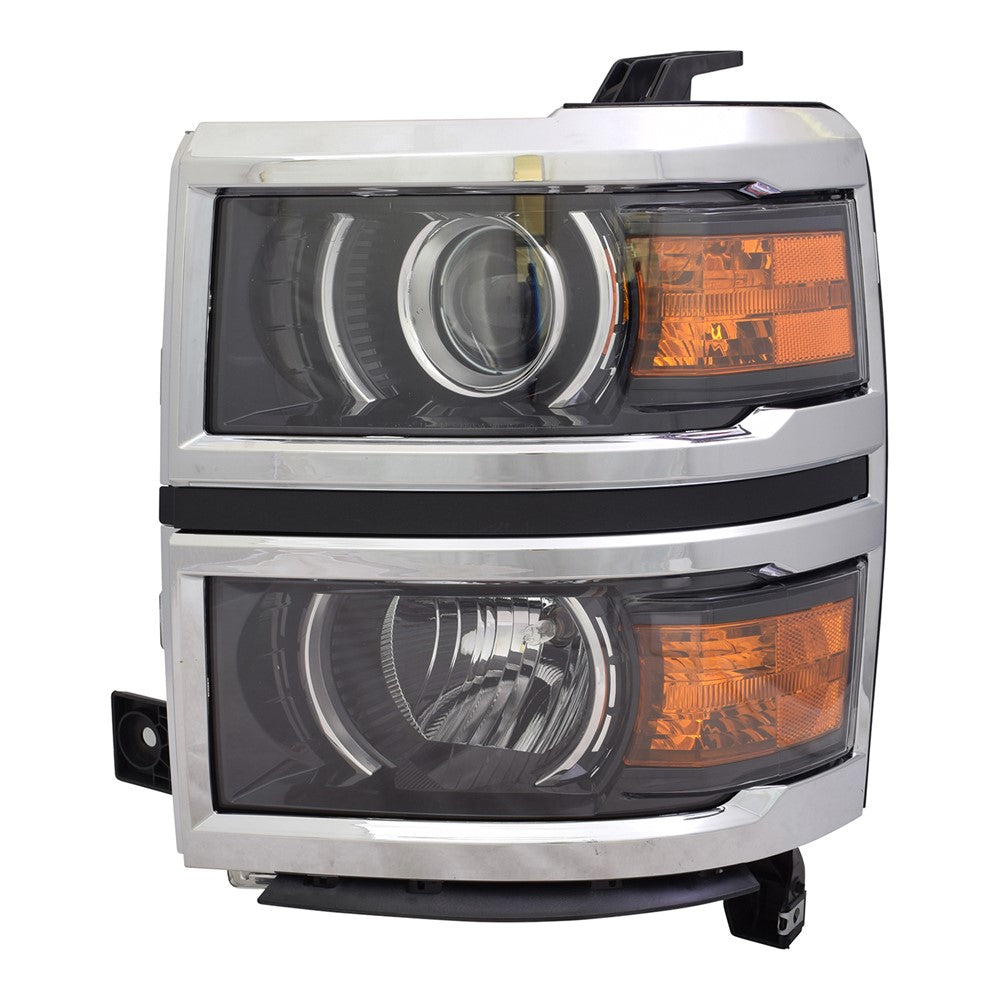 Front Left Driver Side Halogen Projector Style Headlight Assembly 2014-2015 Chevrolet Silverado 1500