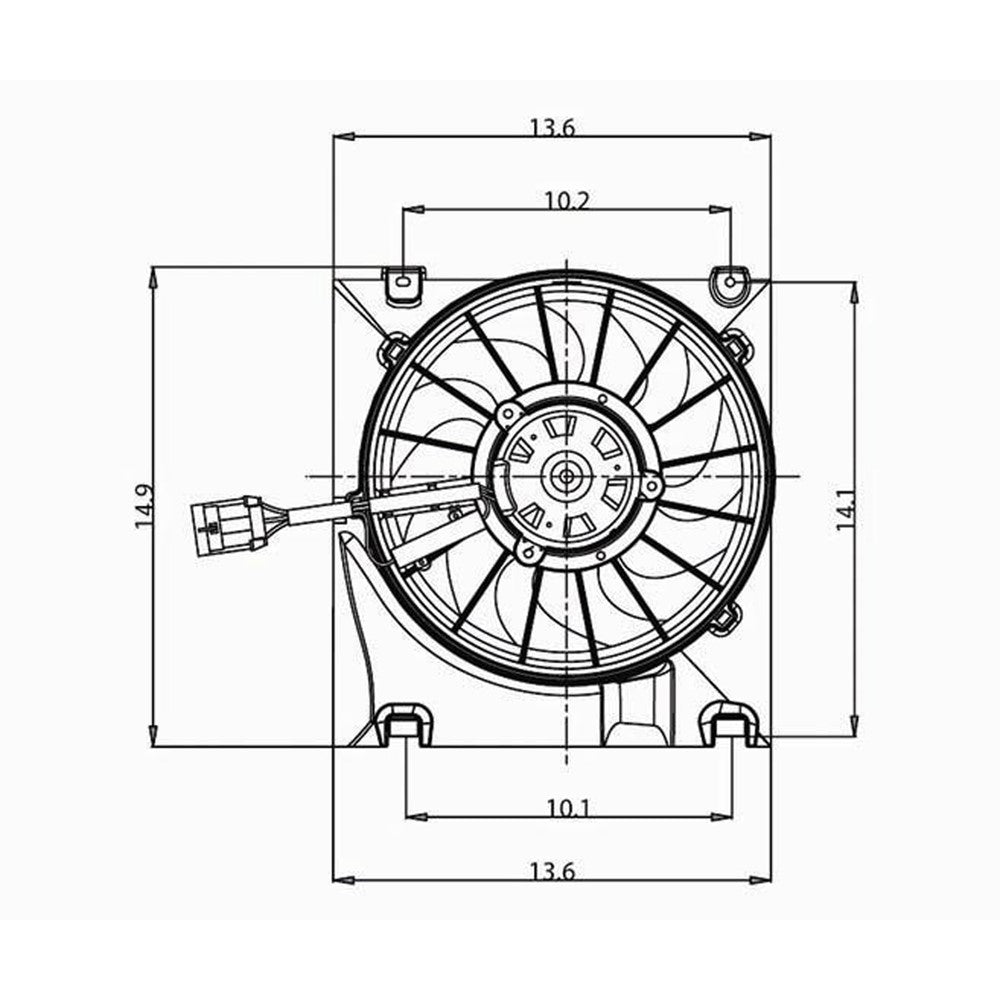 Air Conditioning Condenser Fan Assembly 2000-2004 Saturn Saturn_l_series