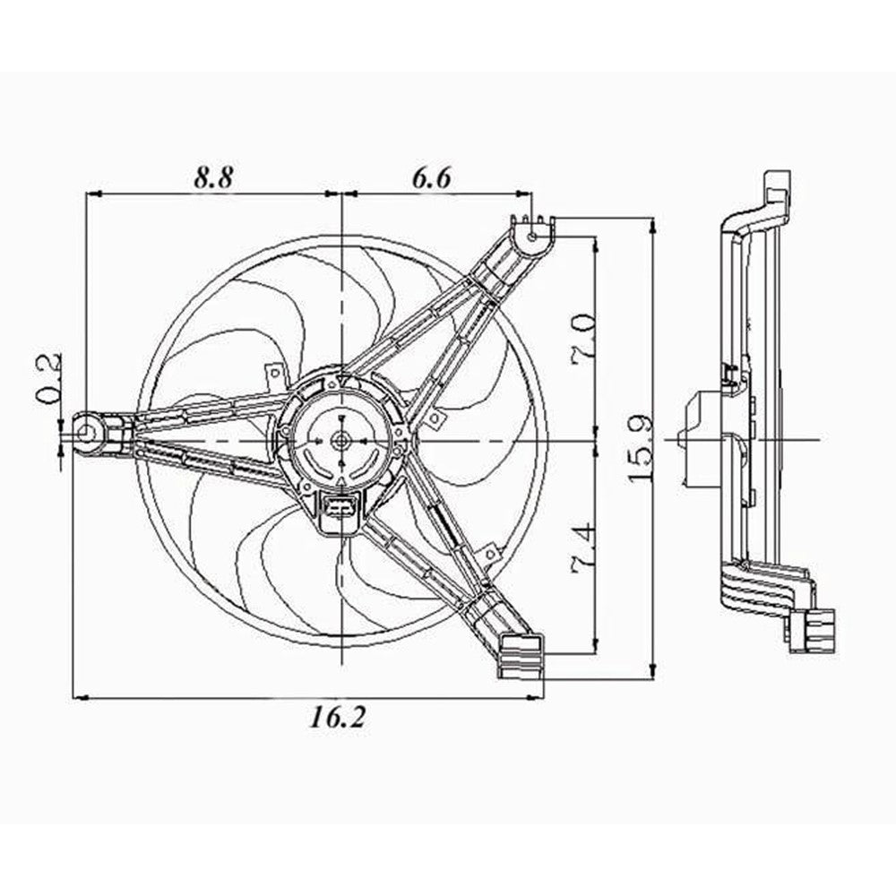 Radiator Fan Assembly 1997-1998 Buick Century, Regal & Pontiac Grand Prix