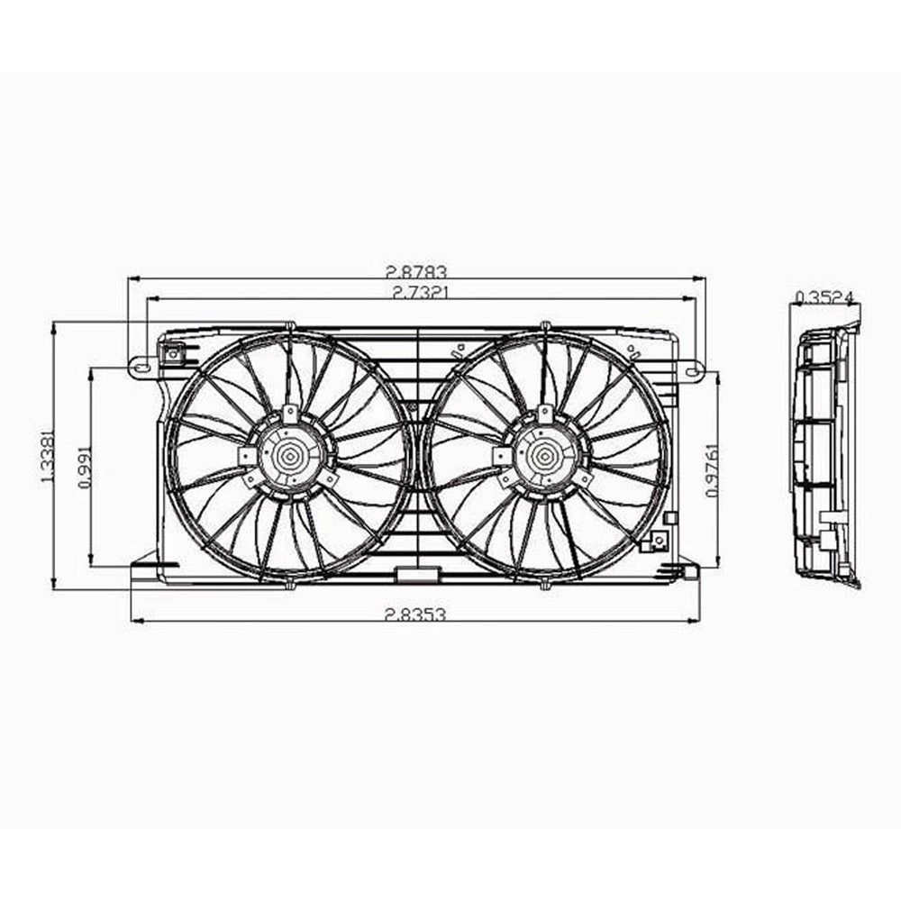 Dual Fan Assembly 2000-2005 Cadillac Deville & Oldsmobile Aurora
