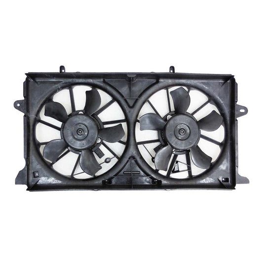 Radiator And Condenser Fan Assembly With Two Fans Side By Side Plastic And Aluminum 2014-2020 Chevrolet Silverado 1500 & Gmc Sierra 1500