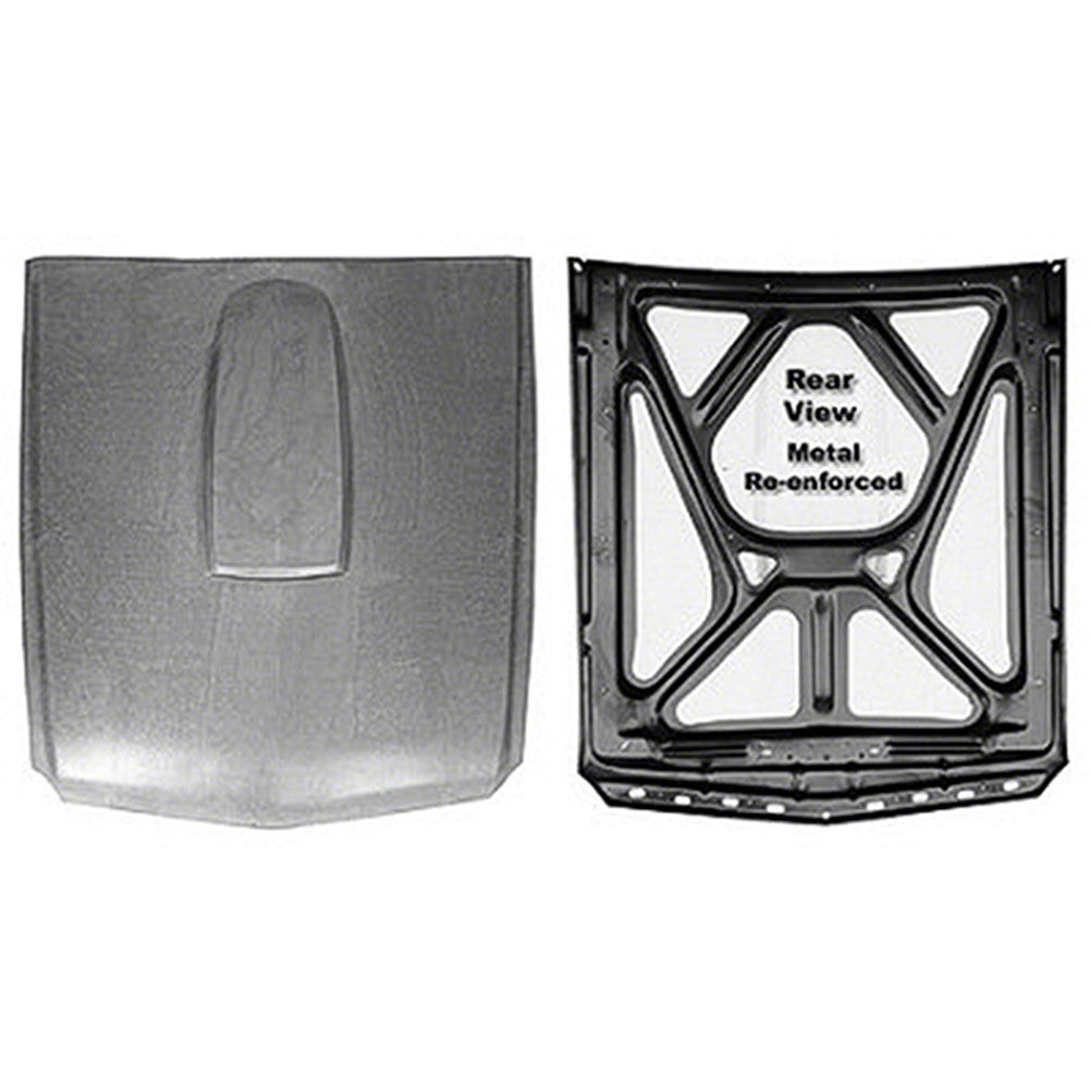 Fiberglass Gt350 Style Hood With Steel Reinforcement for Ford Mustang