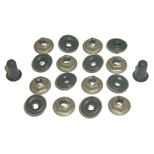 18-Piece Hood Front Eyebrow Molding Hardware Kit for Chevrolet Nova