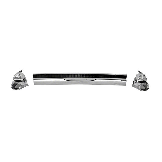 3-Piece Chrome Rear Bumper Face Bar For Wagon Models. Center And Both