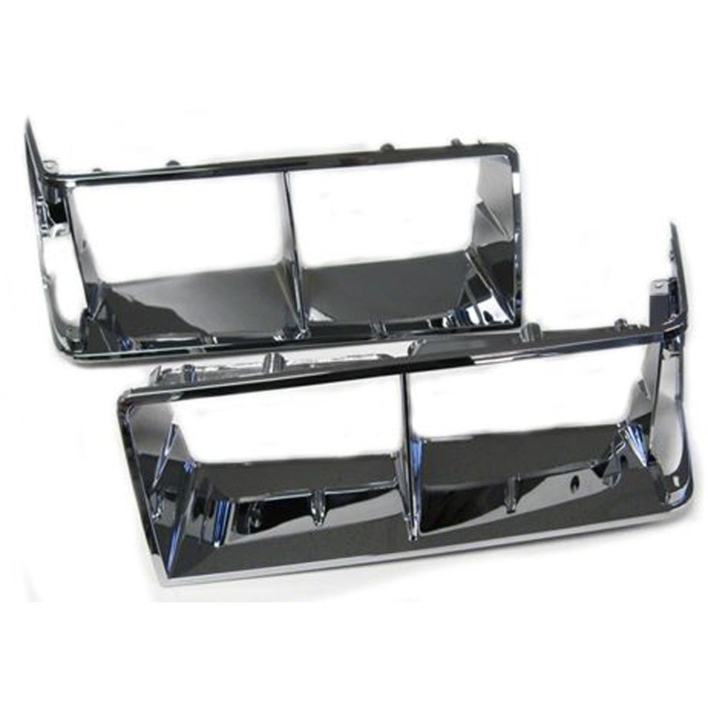 Head Light Bezel Pair Chrome Plastic for 1984-1987 Buick Regal