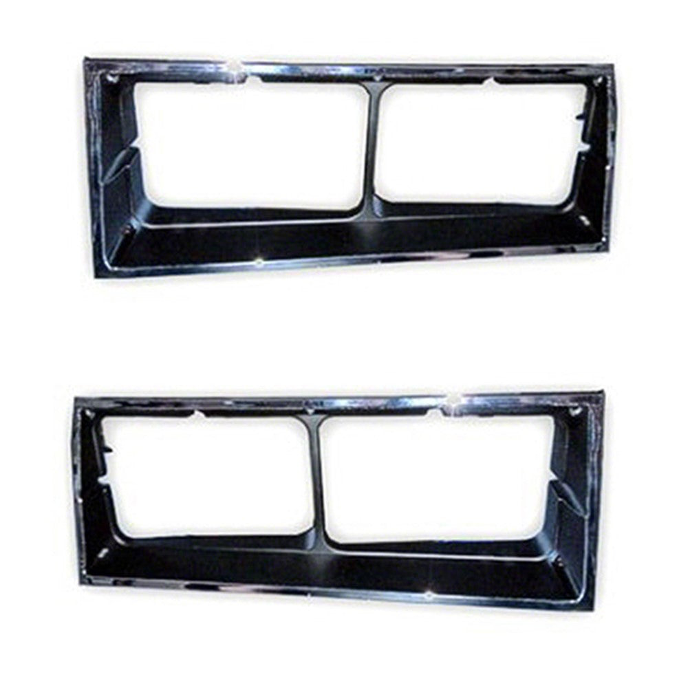 Driver And Passenger Side Pair Of Chrome Painted Head Light Bezels