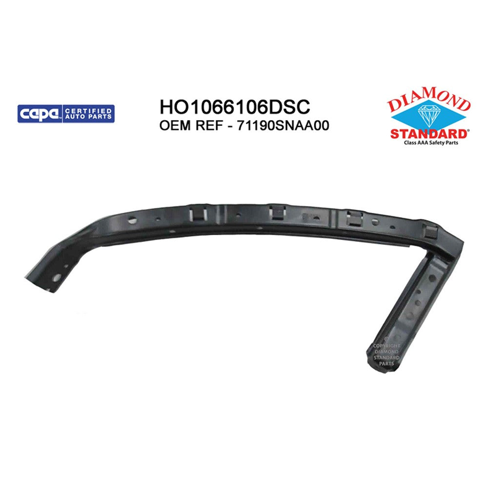 Front Left Front Driver Side Outer Bumper Cover Support 2006-2011 Honda Civic
