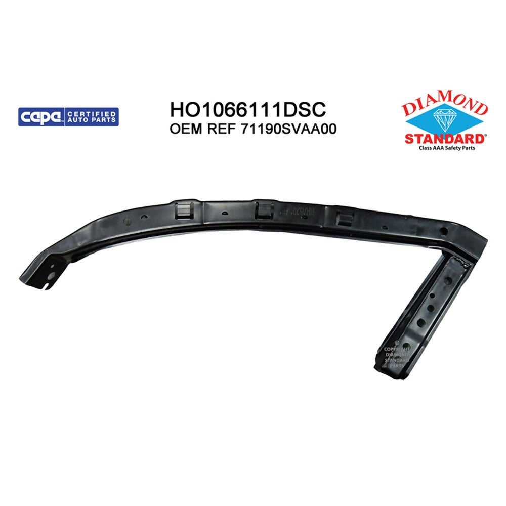 Front Left Front Driver Side Upper Bumper Cover Support [side Beam] For Coupe 2006-2011 Honda Civic