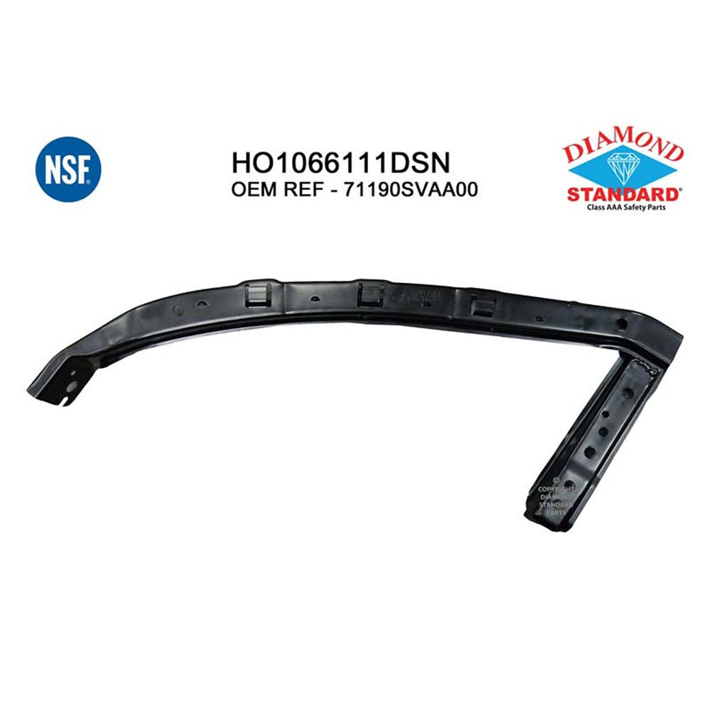 Front Left Front Driver Side Upper Bumper Cover Support [side Beam] For Coupe 2006-2011 Honda Civic