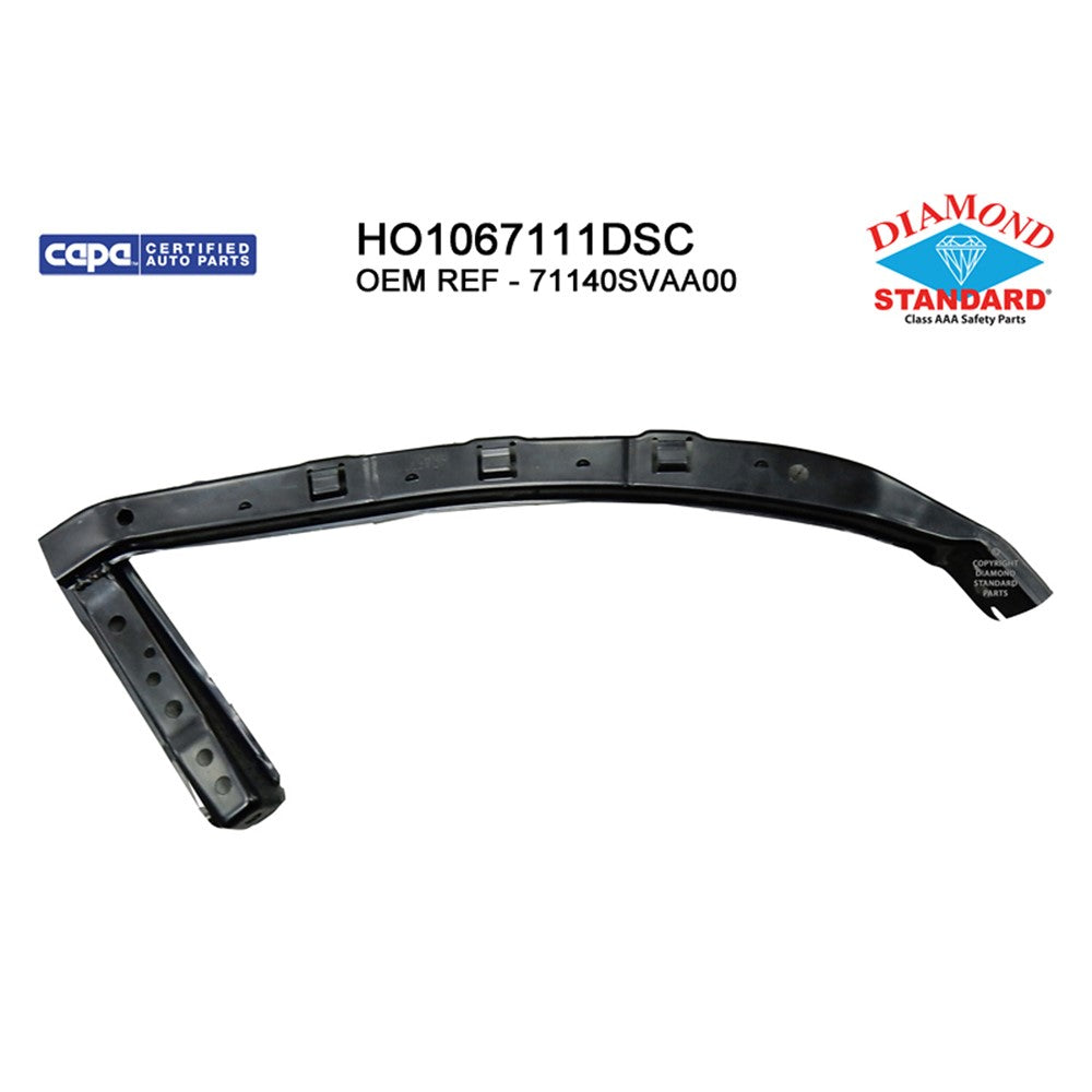 Front Right Front Passenger Side Upper Bumper Cover Support [side Beam] For Coupe 2006-2011 Honda Civic