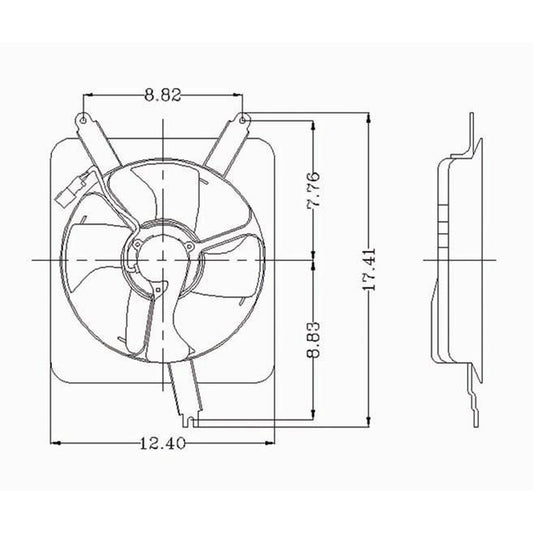 Air Conditioning Condenser Fan Assembly 1990-1996 Honda Accord, Prelude