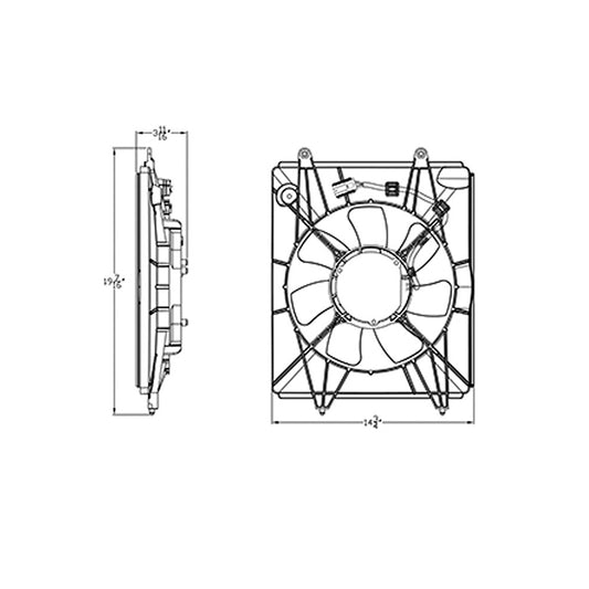A C Condenser Fan Assembly for 2015-2016 Honda Cr-V