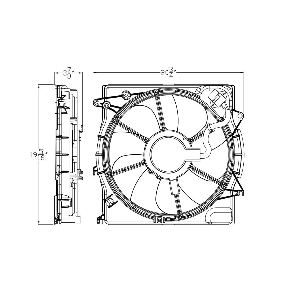 Engine Cooling Fan Assembly 2015-2017 Hyundai Sonata