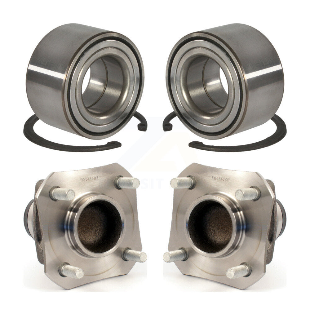 Wheel Bearing And Hub Assembly Front Rear Kit For 2010-2011 Nissan Versa Non-ABS