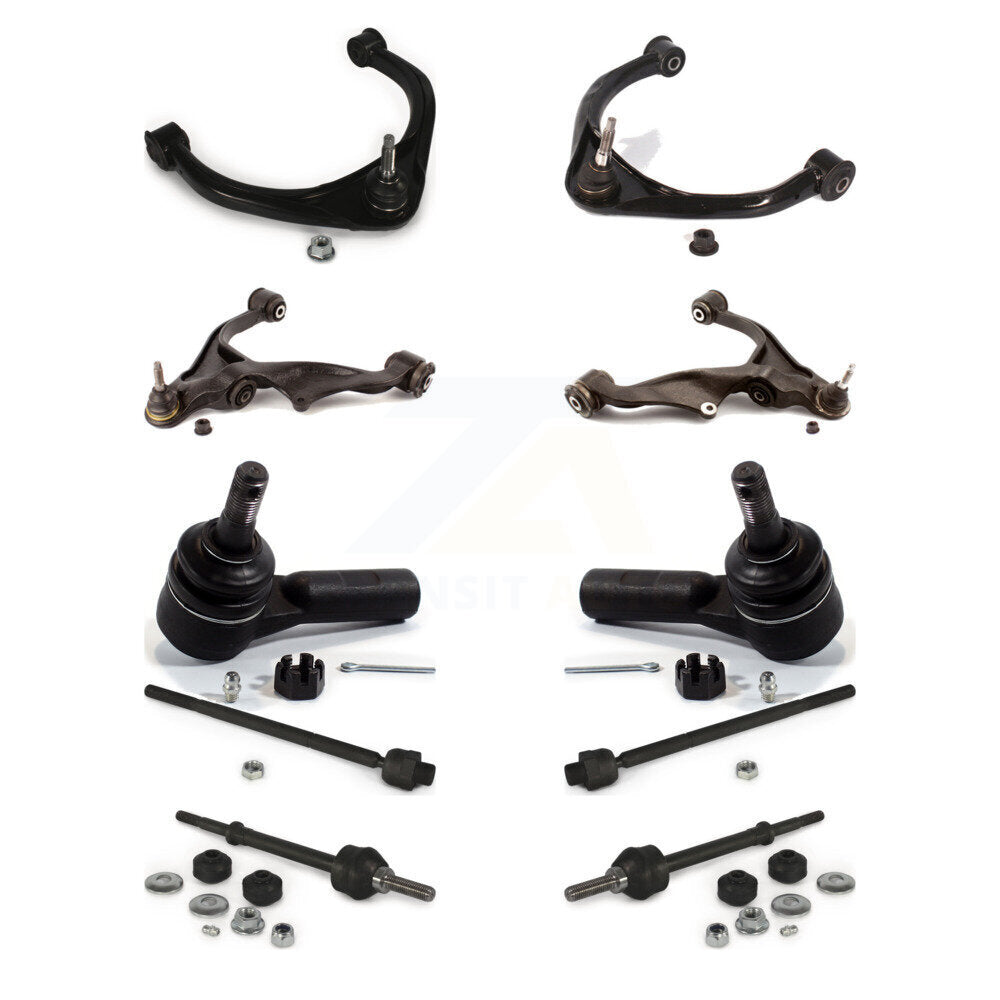 Left Right Lower Upper Arms Ball Joints Tie Rods Link Sway Bar Front Kit For