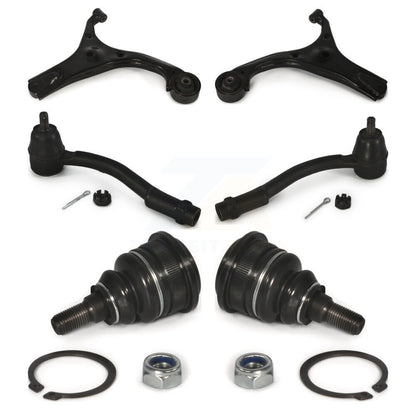 Control Arm Tie Rod End Ball Joint Front Kit (6Pc) For Hyundai Accent Hatchback