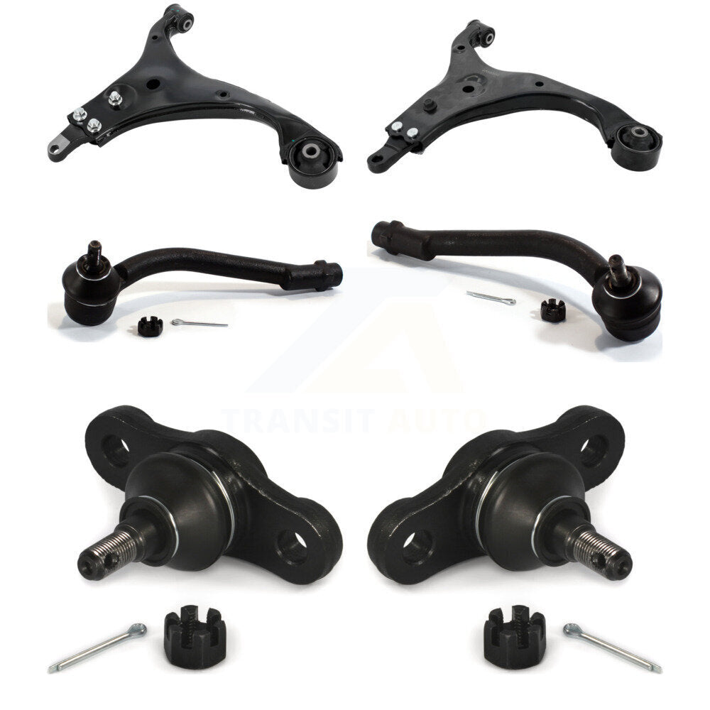 Control Arm With Tie Rod End And Ball Joint Front Kit (6Pc) For Hyundai Elantra
