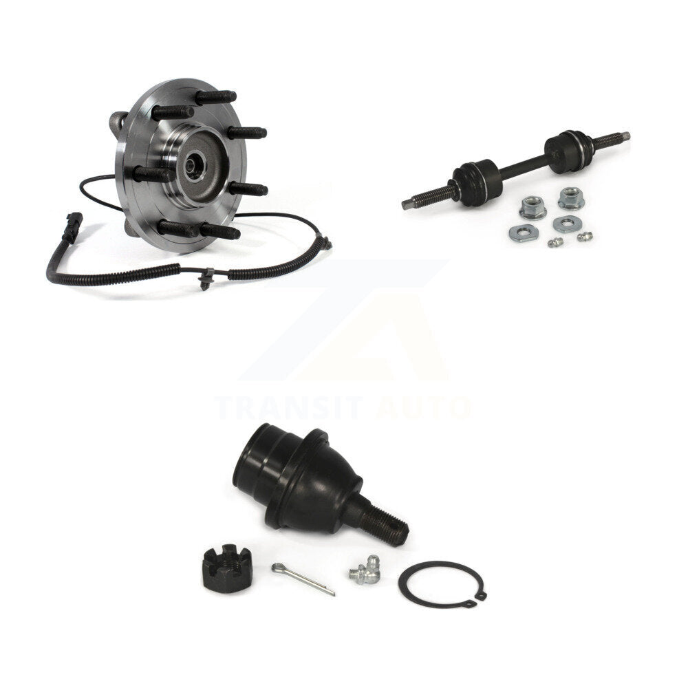 Hub Bearing Lower Ball Joint And Link Front Kit For Ford F-150 With 7 Lug Wheels