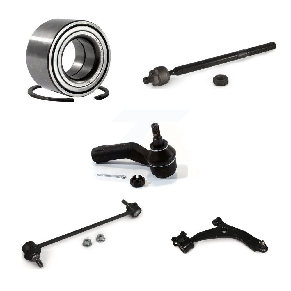 Bearing Lower Control Arm with BJ Tie Rod Link Front Right Kit (5Pc) For Mazda 3