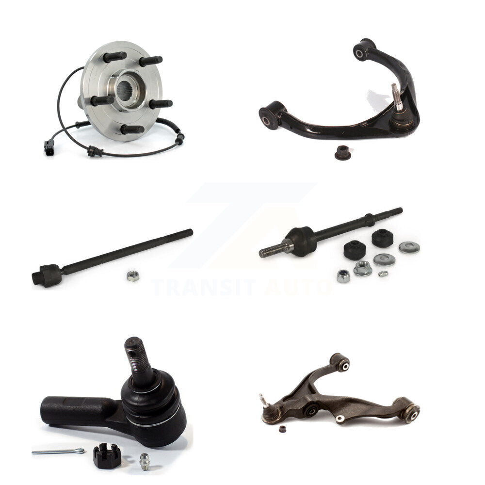 Bearing Lower Upper Control Arm Tie Rod & Link Front Left Kit (6Pc) For Ram 1500