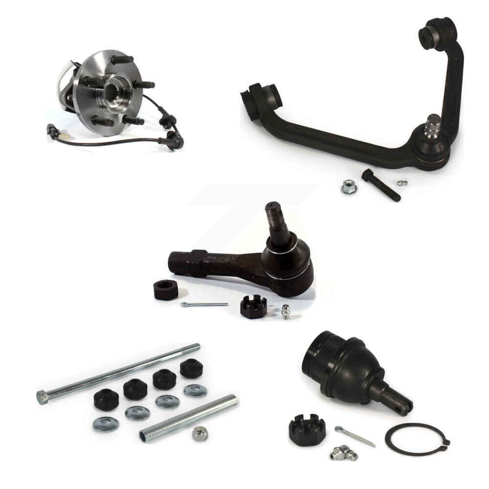 Hub Upper Arm Lower Ball Joint Outer Tie Rod Link Front Right Kit (5Pc) For Ford