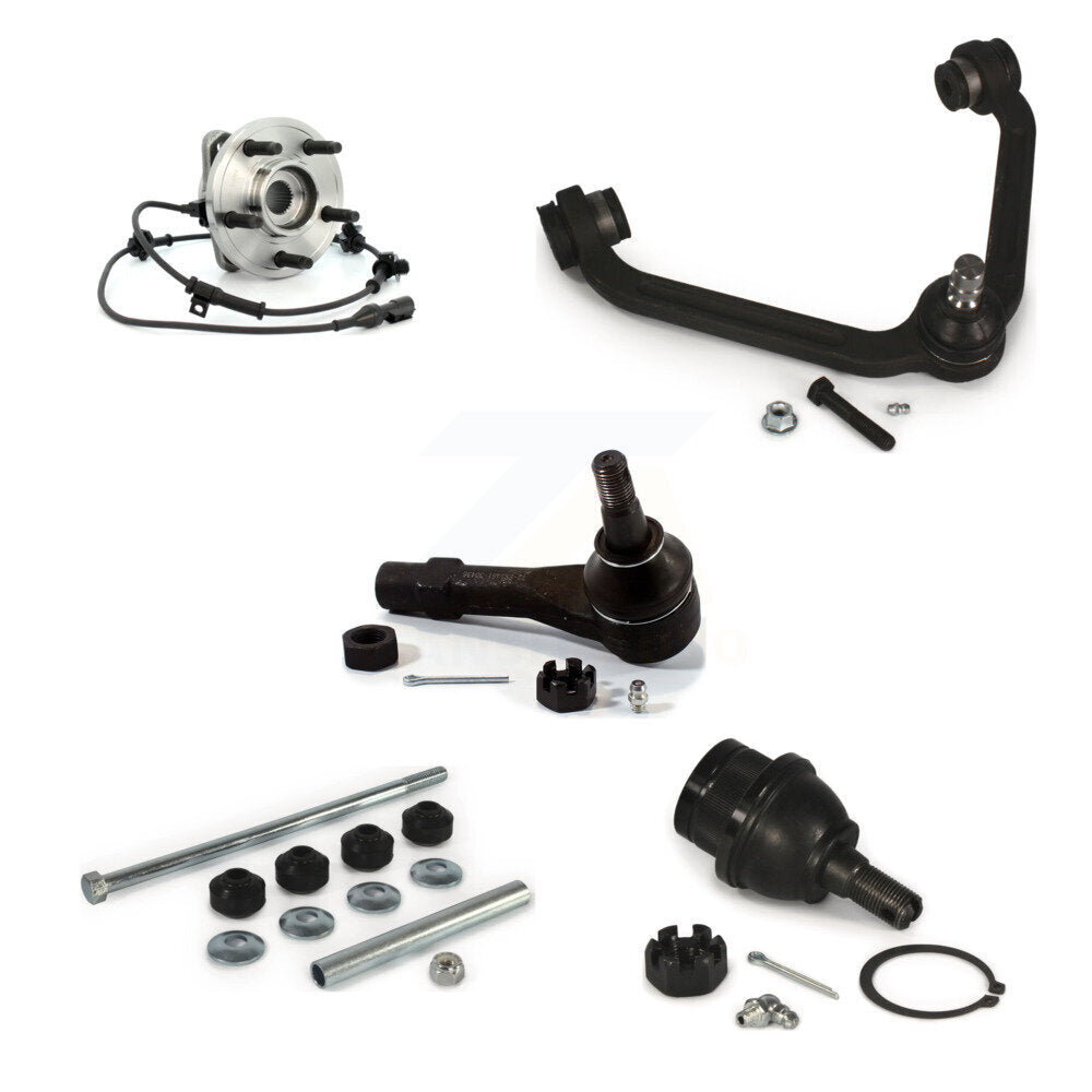 Hub Upper Arm Lower Ball Joint Outer Tie Rod Link Front Right Kit (5Pc) For Ford