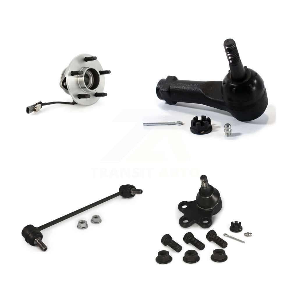 Hub Bearing Lower Ball Joint Outer Tie Rod & Link Front Right Kit For Saturn Vue